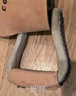 HI-Point Brown Leather Natural Hand Tooled Western Horse Saddle 14 Seat