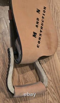 HI-Point Brown Leather Natural Hand Tooled Western Horse Saddle 14 Seat