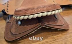 HI-Point Brown Leather Natural Hand Tooled Western Horse Saddle 14 Seat