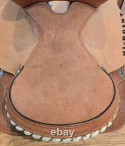 HI-Point Brown Leather Natural Hand Tooled Western Horse Saddle 14 Seat