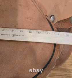 HI-Point Brown Leather Natural Hand Tooled Western Horse Saddle 14 Seat