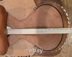 HI-Point Brown Leather Natural Hand Tooled Western Horse Saddle 14 Seat