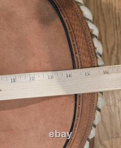 HI-Point Brown Leather Natural Hand Tooled Western Horse Saddle 14 Seat
