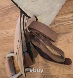 HI-Point Brown Leather Natural Hand Tooled Western Horse Saddle 14 Seat