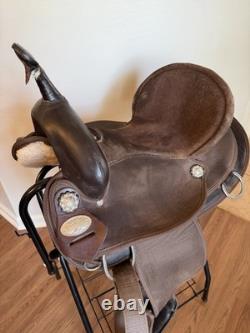 HILASON Barrel Trail Western Saddle, Brown Synthetic Traditional 15 inch Read