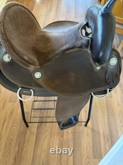 HILASON Barrel Trail Western Saddle, Brown Synthetic Traditional 15 inch Read