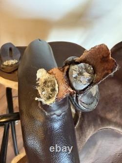 HILASON Barrel Trail Western Saddle, Brown Synthetic Traditional 15 inch Read