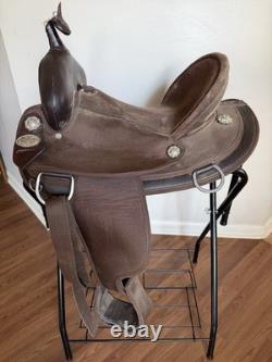 HILASON Barrel Trail Western Saddle, Brown Synthetic Traditional 15 inch Read