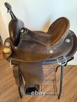 HILASON Barrel Trail Western Saddle, Brown Synthetic Traditional 15 inch Read