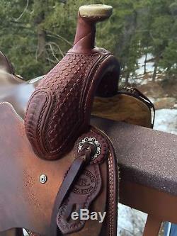 HR Saddlery Ranch Cutter cow-horse roping custom saddle BEAUTIFUL 16.5 seat