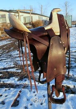 Half Seat Loop Seat Cowboy Mounted Shooting Saddle Made by D. Snellen Sdlry