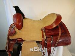 Hand Made Leather Roping Western Saddle Ranch Roper Saddle 15 16 17 Used Tack