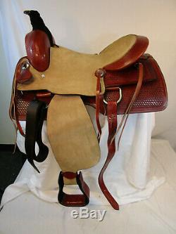 Hand Made Leather Roping Western Saddle Ranch Roper Saddle 15 16 17 Used Tack