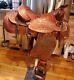 Hand Made, Hand Carved Leather Western Roping Saddle 16 Beautiful Seat Fqhb