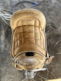 Handmade 13 Light Tan Leather Cavalry Western Saddle Excellent Condition