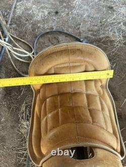 Handmade 13 Light Tan Leather Cavalry Western Saddle Excellent Condition