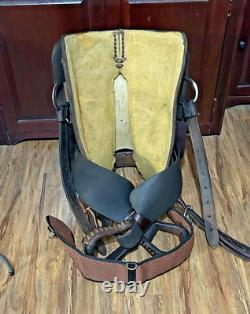 Handmade By PAC Western Saddle 16 Seat Tooled Leather Horse Cutting Penning VG