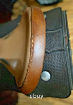 Handmade By PAC Western Saddle 16 Seat Tooled Leather Horse Cutting Penning VG
