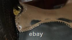 Handmade By PAC Western Saddle 16 Seat Tooled Leather Horse Cutting Penning VG