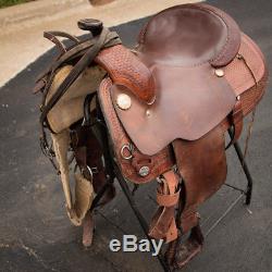 Handmade Circle Y Texas Reiner Horse Saddle 15 1/2 15.5 Seat Rawhide Tree