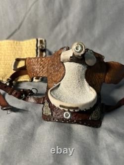 Handmade Cm 19 Trad Scale Western Saddle Set For Breyer Horse Models Signed