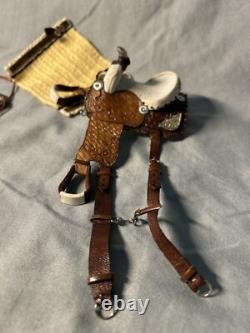 Handmade Cm 19 Trad Scale Western Saddle Set For Breyer Horse Models Signed