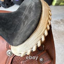 Handmade Leather Western Saddle Tough1 Silver Royal With Stand + WEAVER EXTRAS