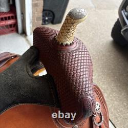 Handmade Leather Western Saddle Tough1 Silver Royal With Stand + WEAVER EXTRAS