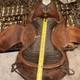 Handmade Western Big Horn Saddle 12 Inch Brown Leather Tooled Horse Saddle Used