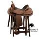 Handmade Western Leather Saddle Brown Floral Tooled Black Seat Trail Saddle