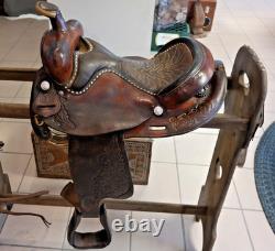 Handsome Hand-Tooled 15 CIRCLE Y Western Saddle Conditions READ