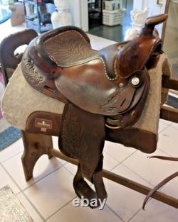 Handsome Hand-Tooled 15 CIRCLE Y Western Saddle Conditions READ