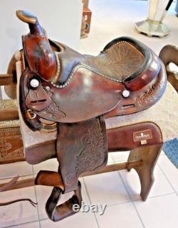 Handsome Hand-Tooled 15 CIRCLE Y Western Saddle Conditions READ