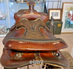 Handsome Hand-Tooled 15 CIRCLE Y Western Saddle Conditions READ