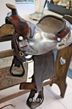 Handsome Hand-Tooled 15 CIRCLE Y Western Saddle Conditions READ