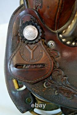 Handsome Hand-Tooled 15 CIRCLE Y Western Saddle Conditions READ