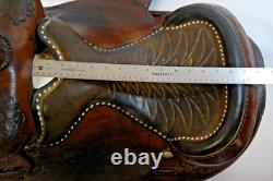 Handsome Hand-Tooled 15 CIRCLE Y Western Saddle Conditions READ