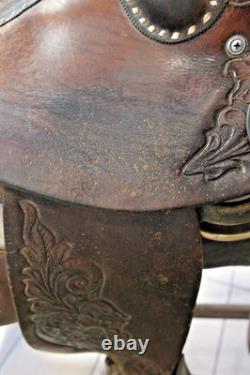 Handsome Hand-Tooled 15 CIRCLE Y Western Saddle Conditions READ