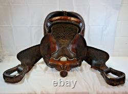 Handsome Hand-Tooled 15 CIRCLE Y Western Saddle Conditions READ