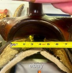 Handsome Hand-Tooled 15 CIRCLE Y Western Saddle Conditions READ