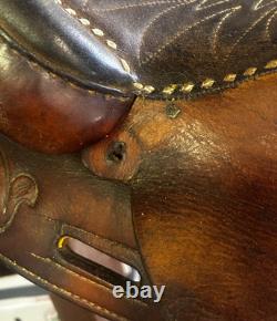 Handsome Hand-Tooled 15 CIRCLE Y Western Saddle Conditions READ