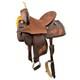Hard Seat Barrel Style Western Saddle With Feather Tooling Full Qh Bars 15 New