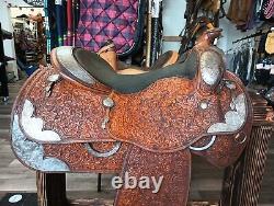 Harris Western Show Saddle 16 Overlaid Sterling Silver