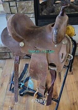 Heart Of Texas Roughout Barrel Saddle Western Horse Tack Strip Down 15 Leather