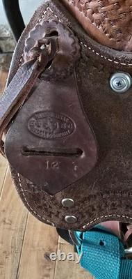 Heart Of Texas Youth Ranch Saddle 12 Beartrap Tapaderos Western Kids Rope Leath