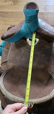 Heart Of Texas Youth Ranch Saddle 12 Beartrap Tapaderos Western Kids Rope Leath