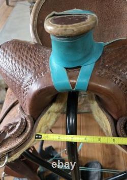 Heart Of Texas Youth Ranch Saddle 12 Beartrap Tapaderos Western Kids Rope Leath