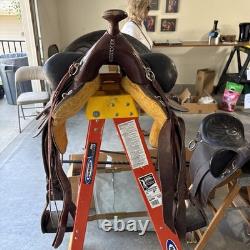 Henry Miller Tooled Western Horse Saddle Leather 16Inch Seat See Photos measure