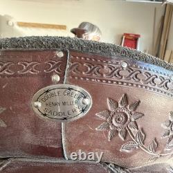 Henry Miller Tooled Western Horse Saddle Leather 16Inch Seat See Photos measure