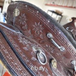 Henry Miller Tooled Western Horse Saddle Leather 16Inch Seat See Photos measure